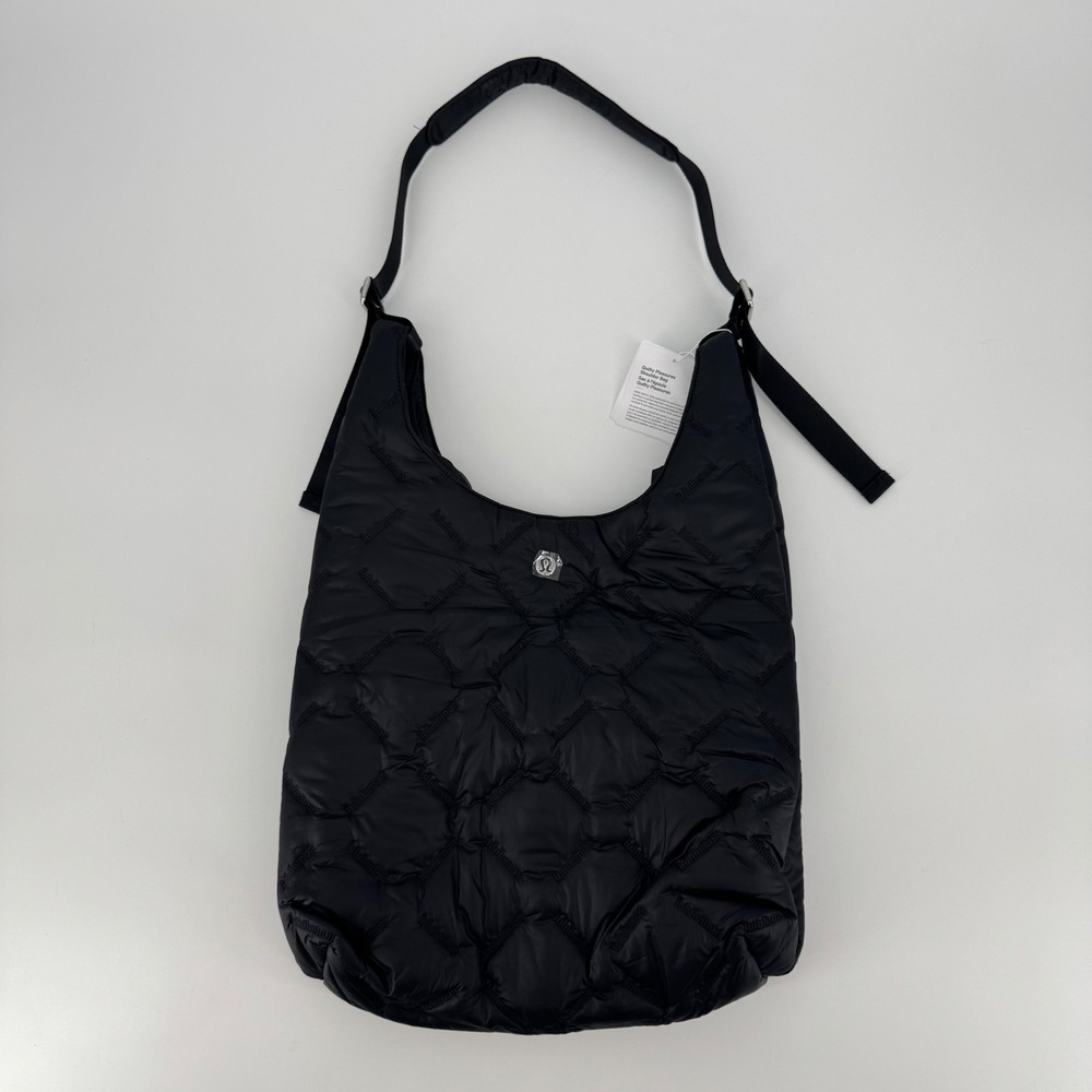 Lululemon Quilty Pleasures Shoulder Bag Black Quilted Logo LW9FXQS NWT